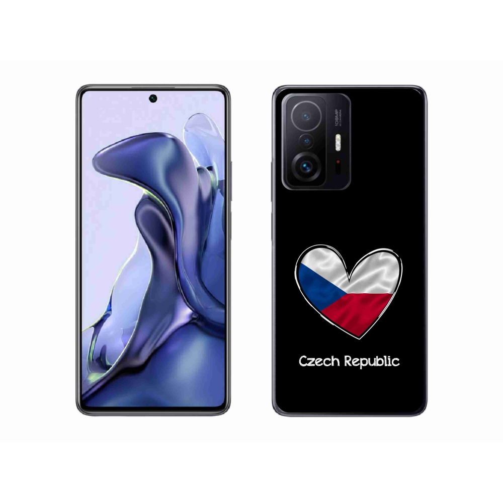 Gelový kryt mmCase na Xiaomi 11T - vlajka srdce černé pozadí