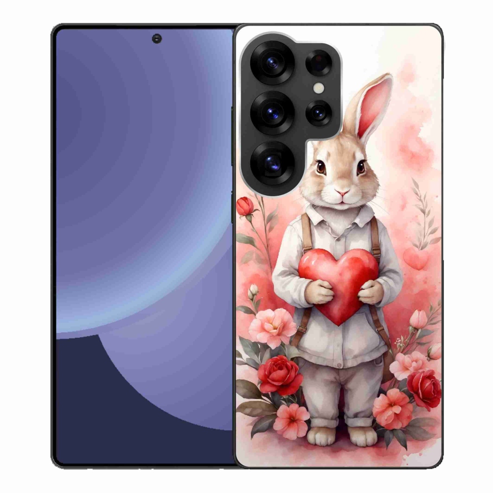 Gelový kryt mmCase na Samsung Galaxy S25 Ultra - zajíc se srdíčkem