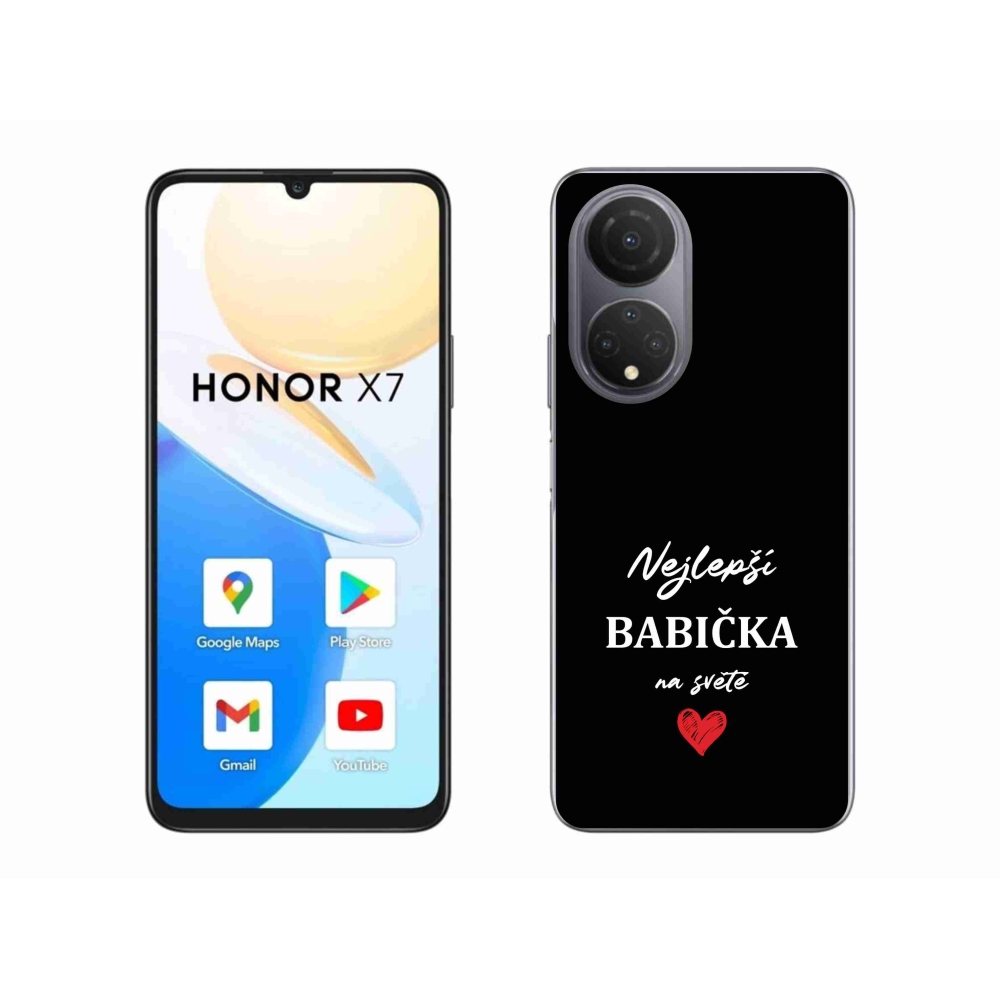 Gelový kryt mmCase na Honor X7 - nejlepší babička 1 černé pozadí