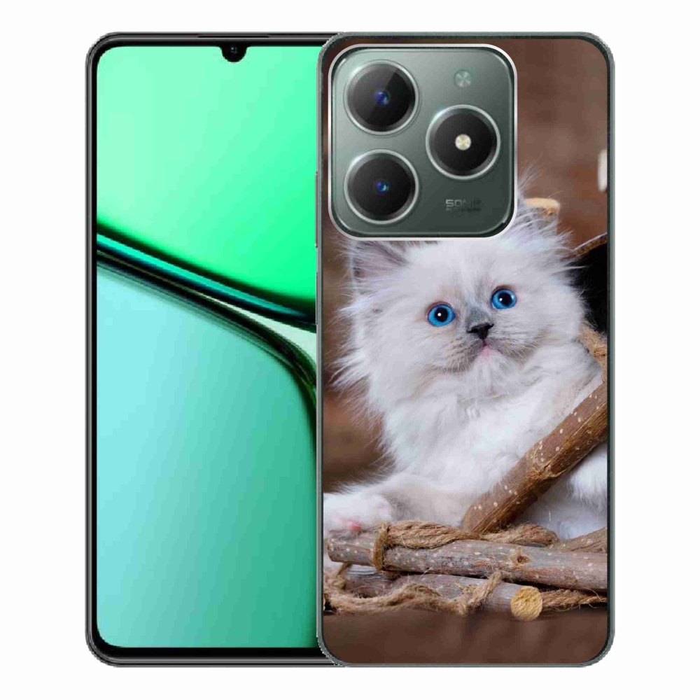 Gelový kryt mmCase na Realme C61 - bílé kotě