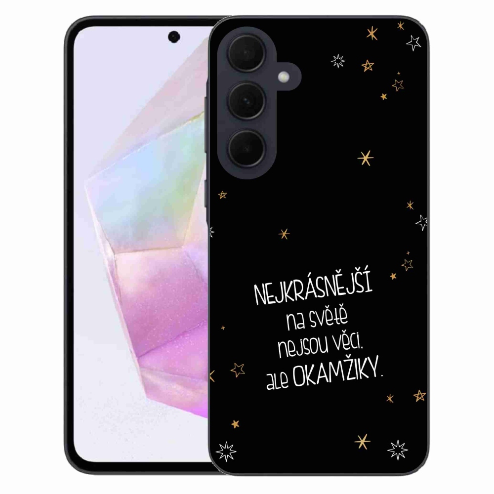 Gelový kryt mmCase na Samsung Galaxy A35 5G - citát 4 černé pozadí