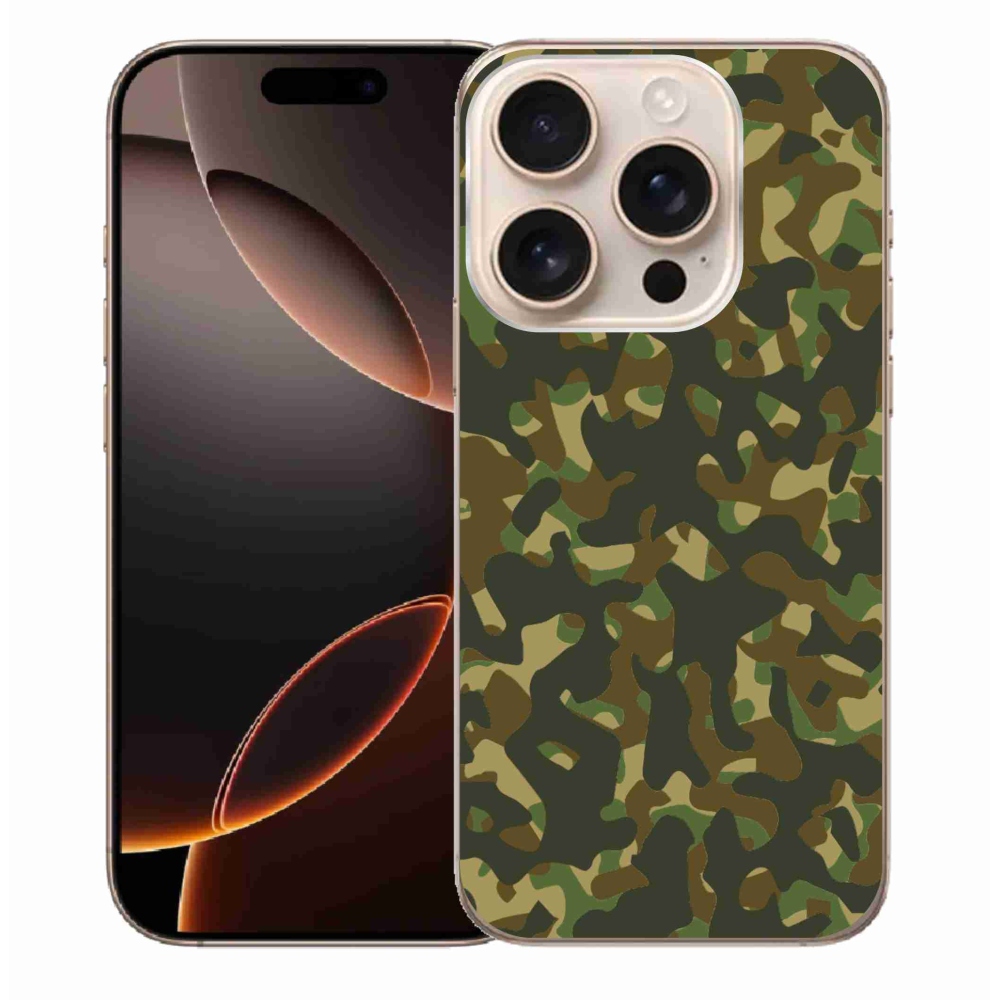 Gelový kryt mmCase na iPhone 16 Pro Max - maskáčový vzor 1