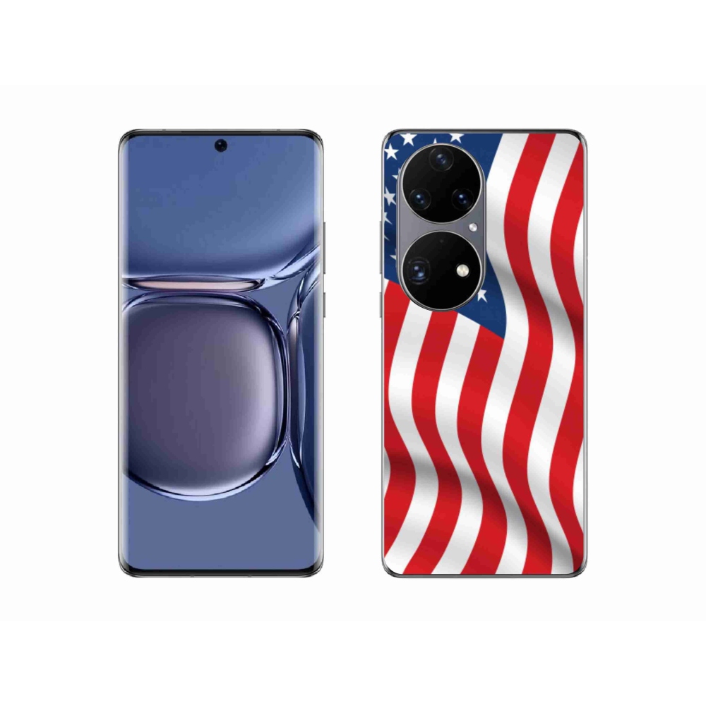 Gelový kryt mmCase na mobil Huawei P50 Pro - USA vlajka