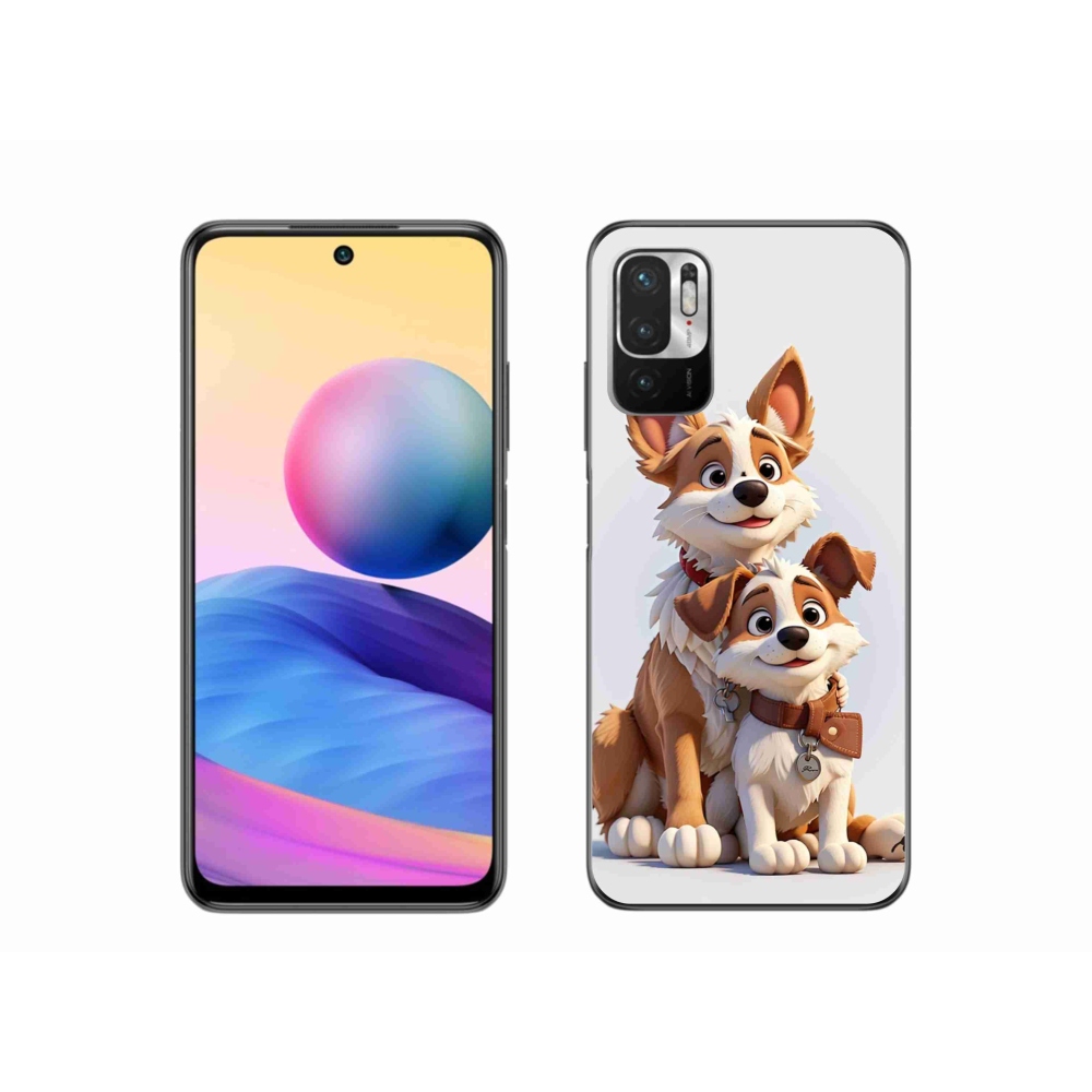 Gelový kryt mmCase na Xiaomi Redmi Note 10 5G - kreslení psi