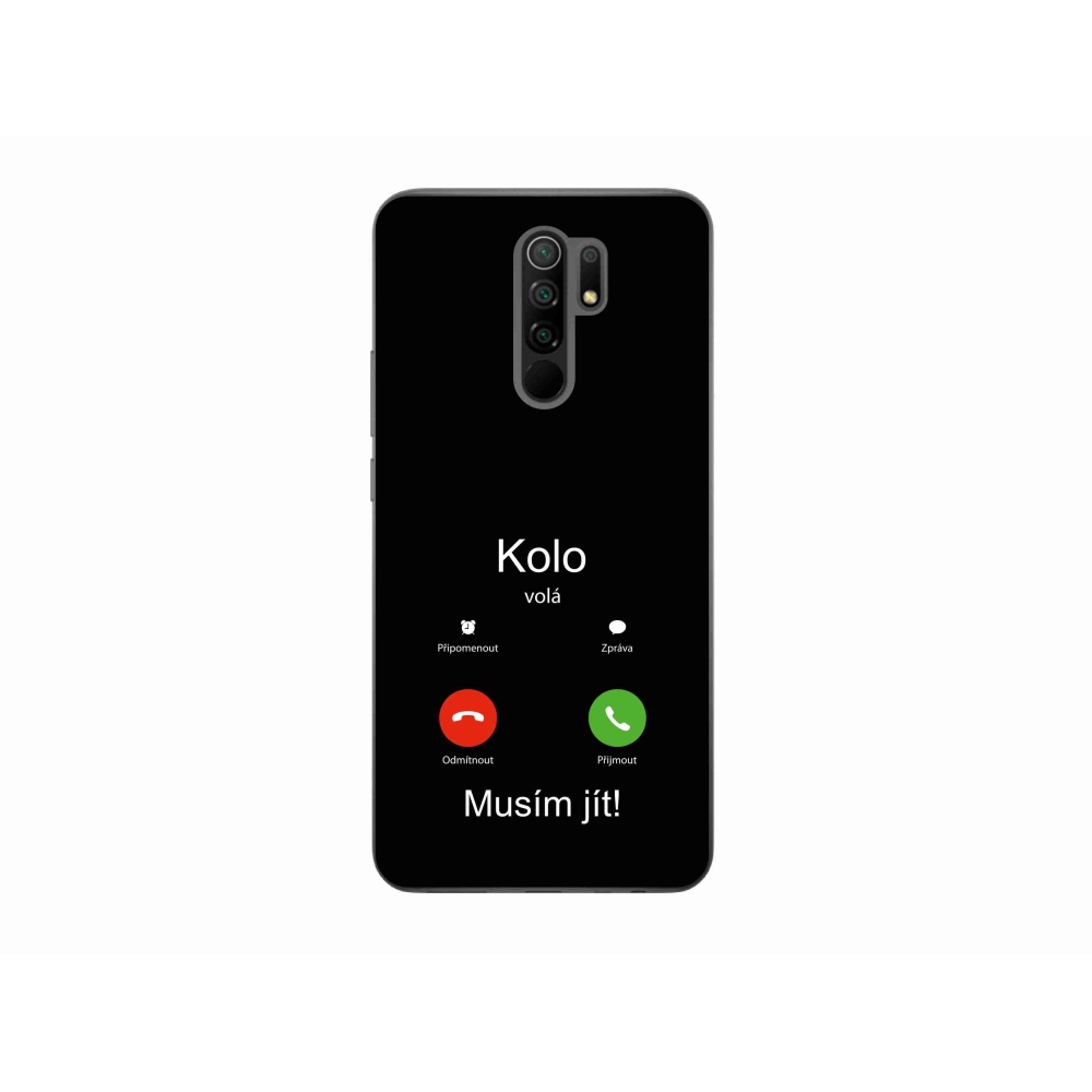 Gelový kryt mmCase na Xiaomi Redmi 9 - kolo volá černé pozadí
