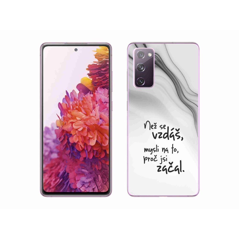 Gelový kryt mmCase na Samsung Galaxy S20 FE - citát 2 bílé pozadí