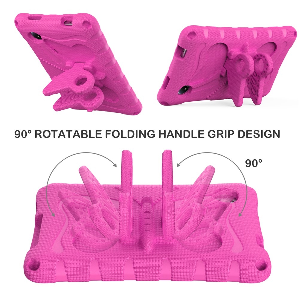 Kids Butterfly EVA odolné pouzdro s popruhem na tablet Xiaomi Redmi Pad SE 8.7 - rose