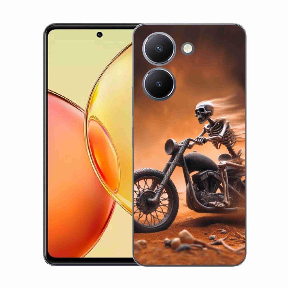 Gelový kryt mmCase na Vivo Y36 - kostra na motorce