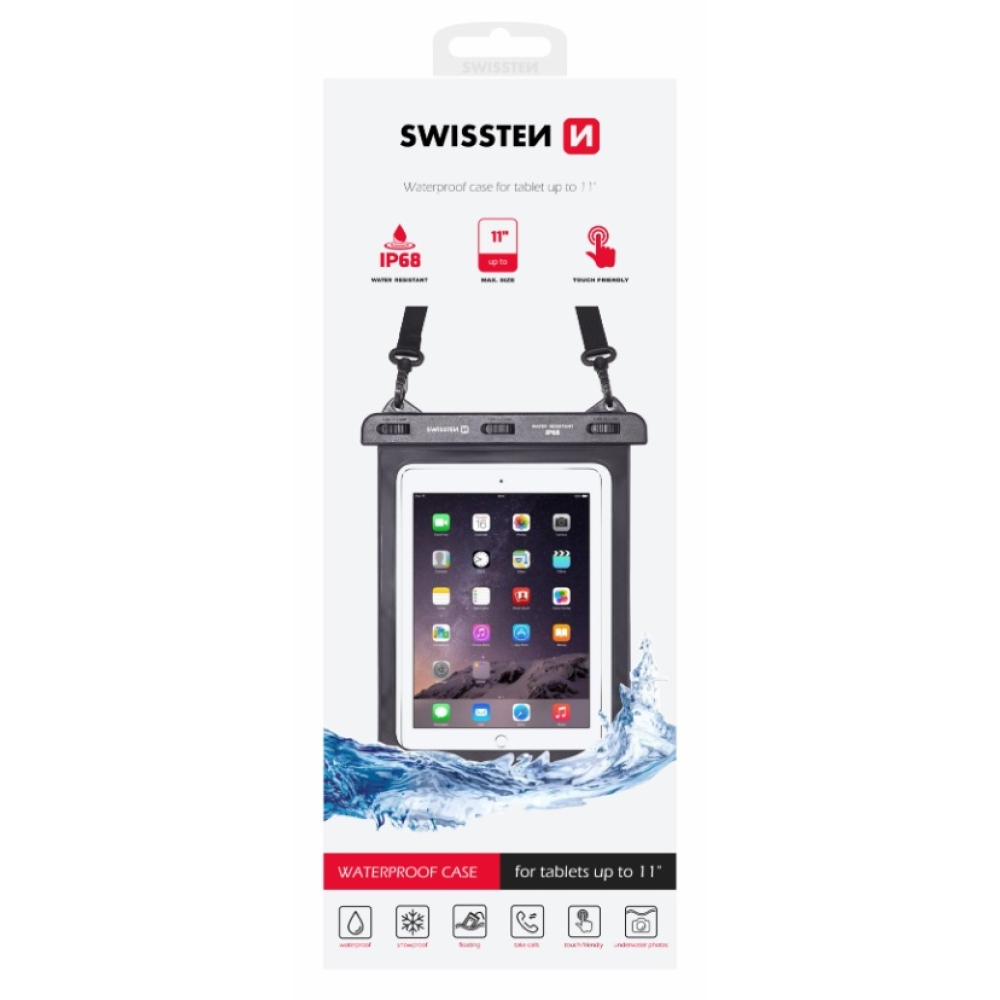 Vodotěsné pouzdro Swissten na tablet 11 palců - černé