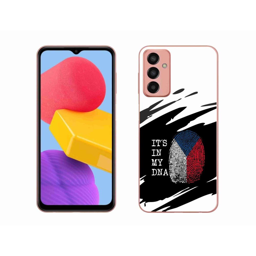Gelový kryt mmCase na Samsung Galaxy M13 - vlajka otisk prstu černobílé pozadí