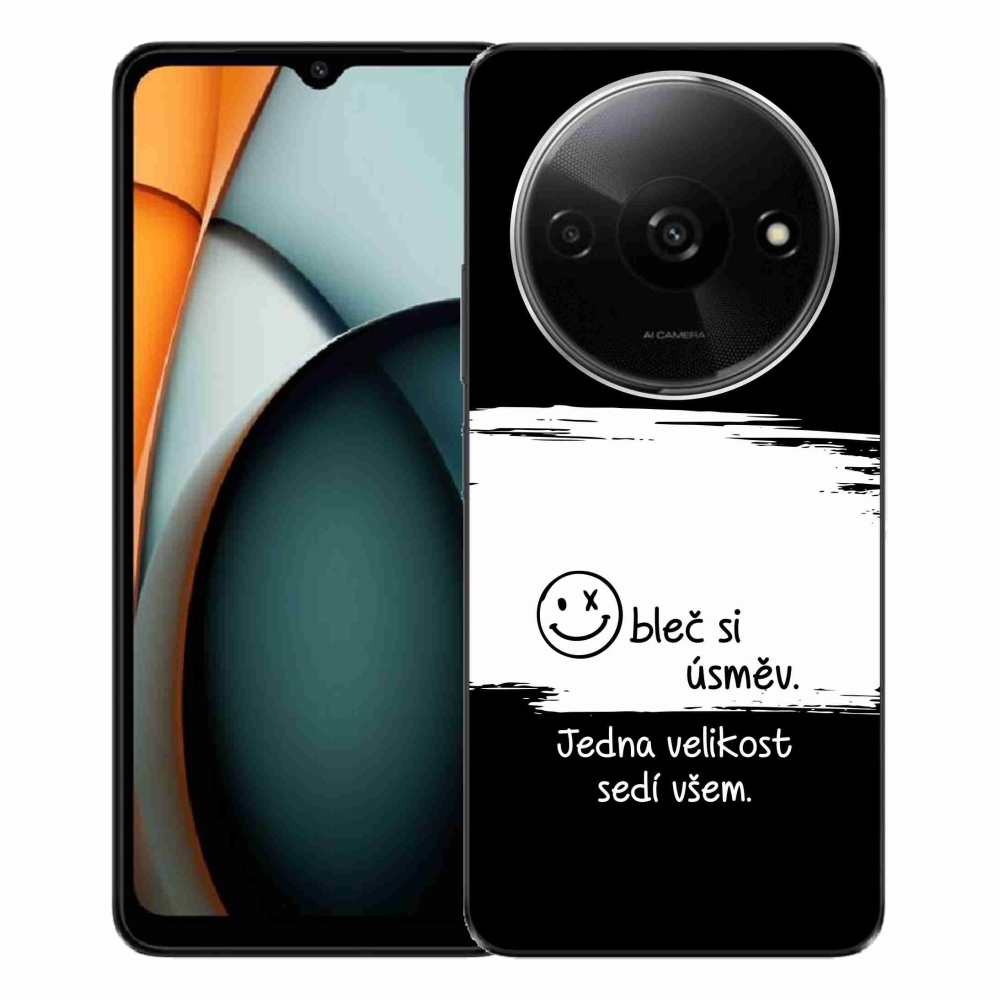 Gelový kryt mmCase na Xiaomi Redmi A3  - vtipný text 8 bíločerné pozadí
