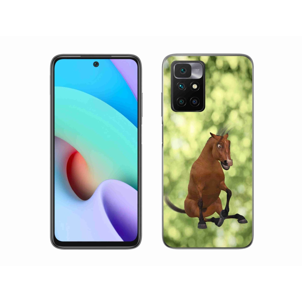Gelový kryt mmCase na Xiaomi Redmi 10/Redmi 10 (2022) - hnědý kreslený kůň 1
