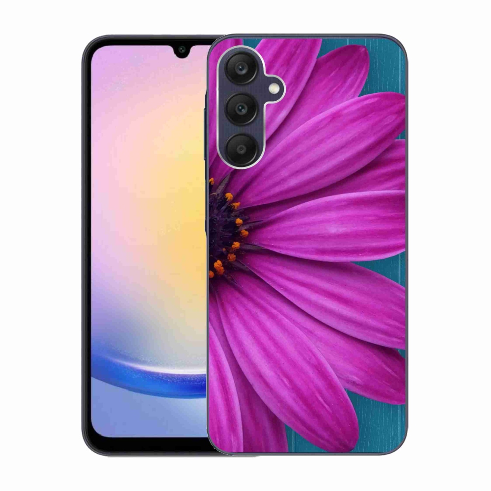 Gelový obal mmCase na Samsung Galaxy A25 5G - fialová kopretina