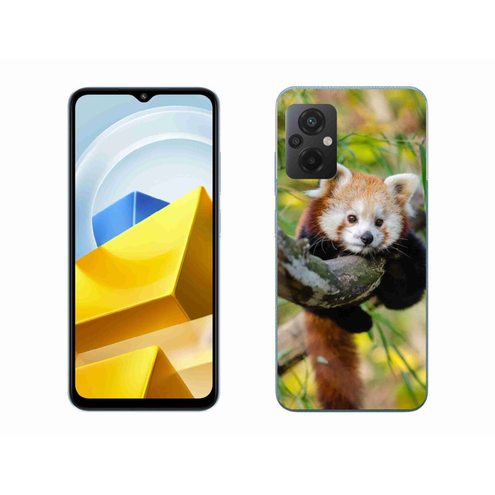 Gelový kryt mmCase na Xiaomi Poco M5 4G - panda červená