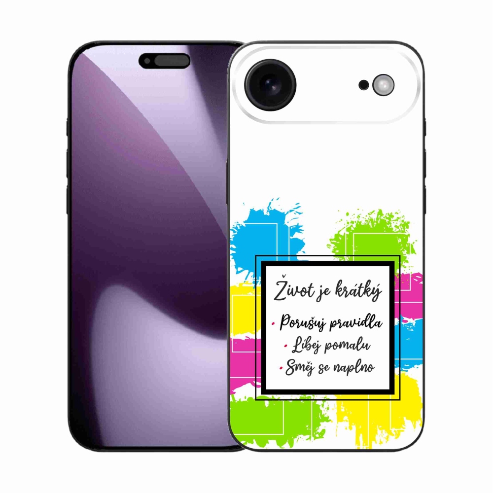 Gelový kryt mmCase na iPhone 17 Air - citát 5 bílé pozadí