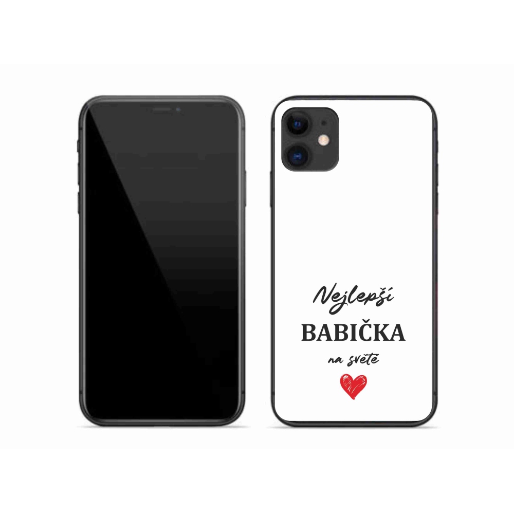 Gelový kryt mmCase na iPhone 11 - nejlepší babička 1 bílé pozadí