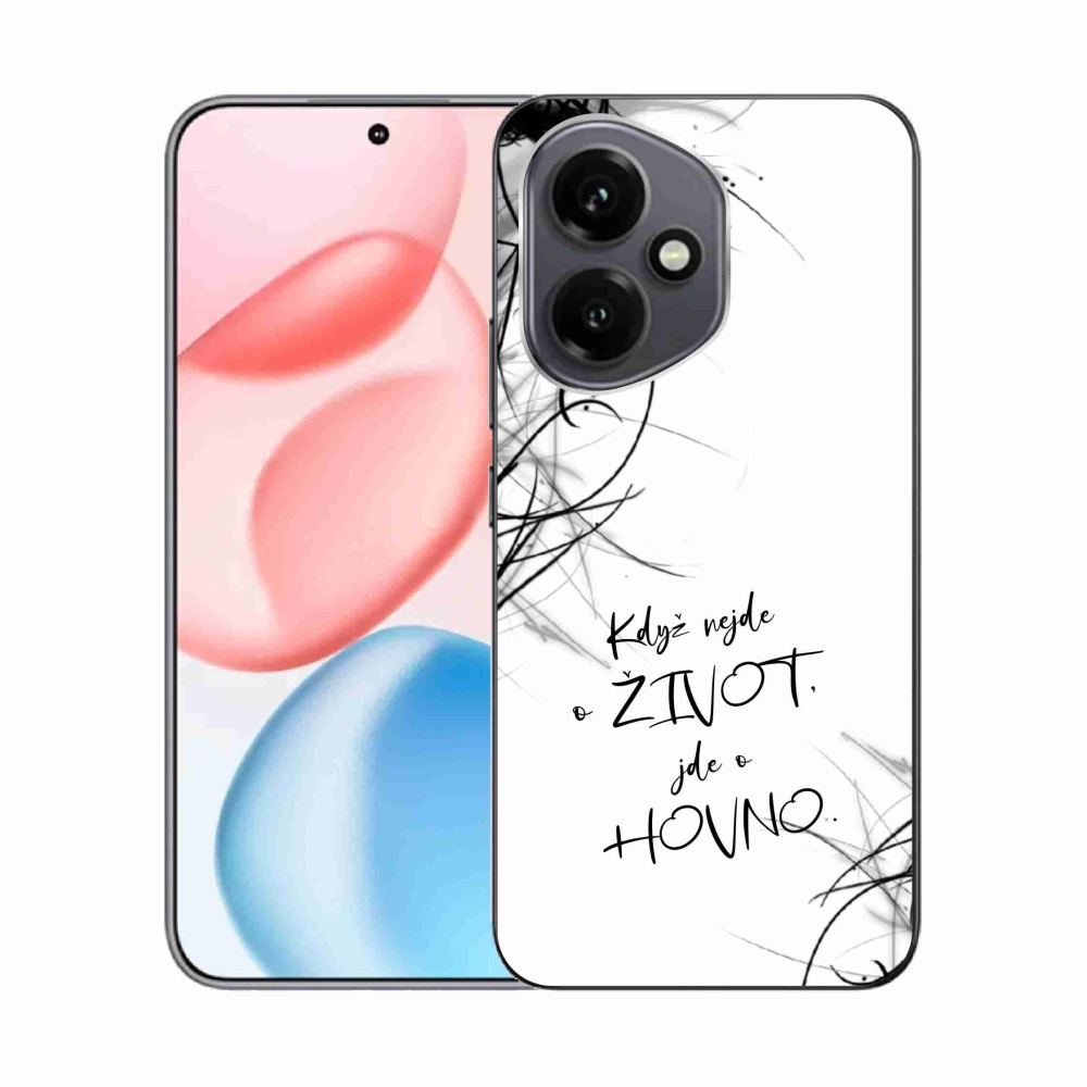 Gelový kryt mmCase na Honor 400 - vtipný text 16 bílé pozadí