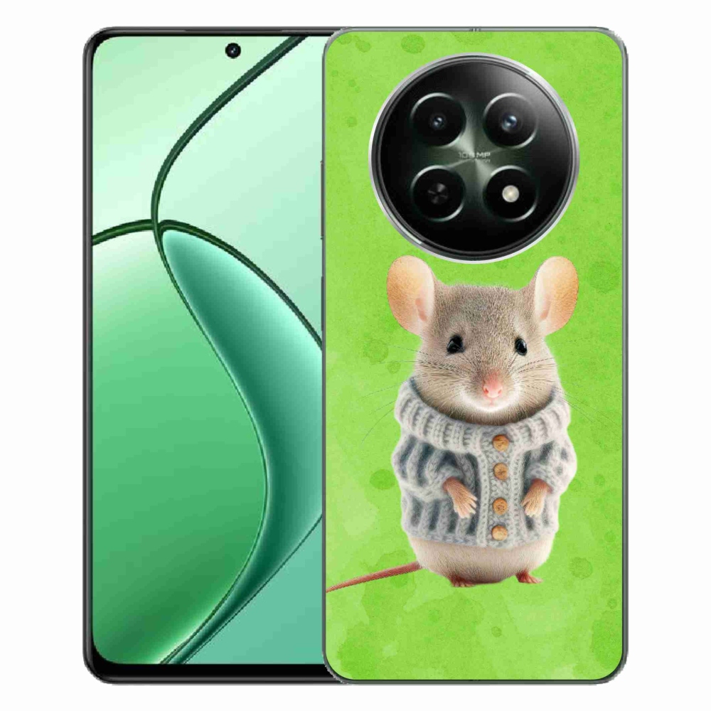 Gelový kryt mmCase na Realme 12 5G/12x 5G - myška ve svetru