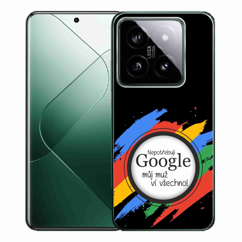 Gelový kryt mmCase na Xiaomi 14 Pro - muž ví všechno černé pozadí