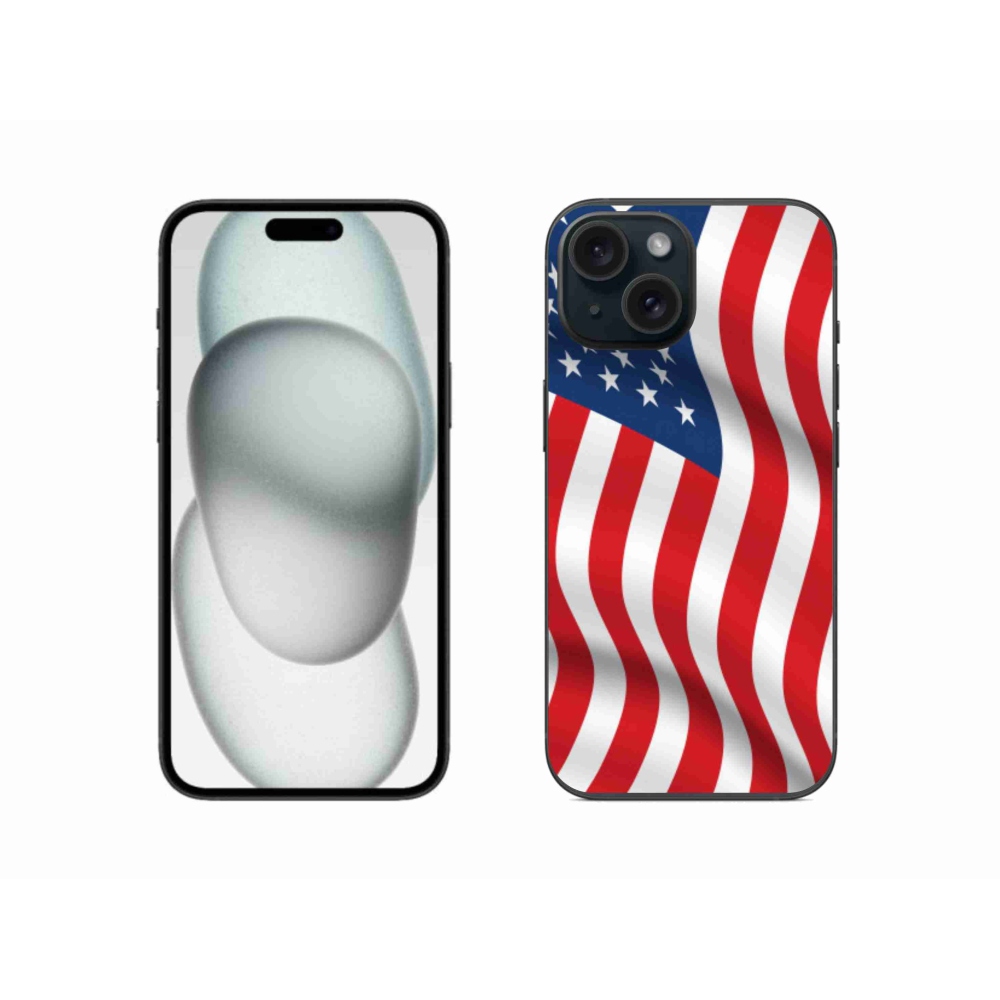 Gelový kryt mmCase na iPhone 15 - USA vlajka