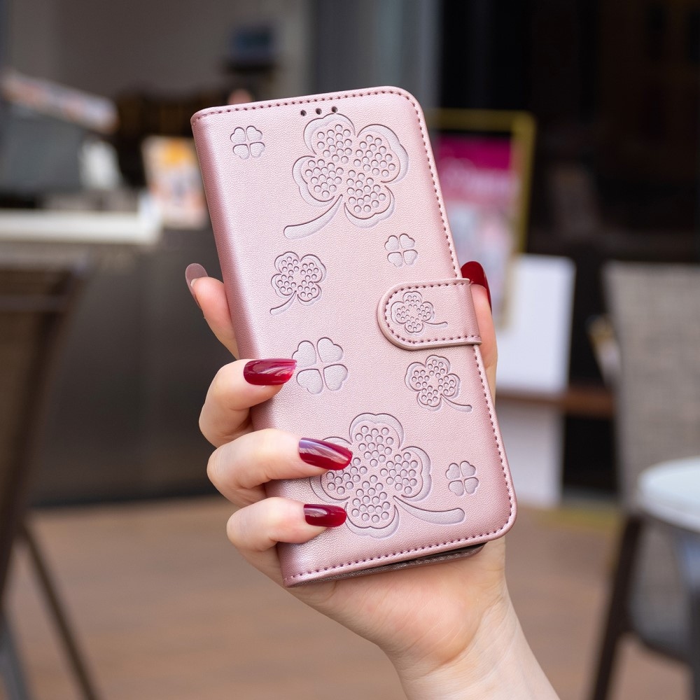 Clover knížkové pouzdro na Xiaomi Redmi 13 4G/Poco M6 4G - růžovozlaté