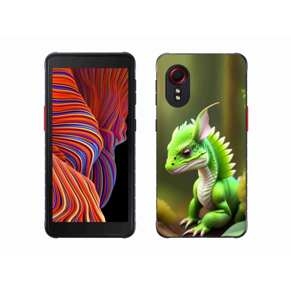 Gelový kryt mmCase na Samsung Galaxy Xcover 5 - zelený dráček