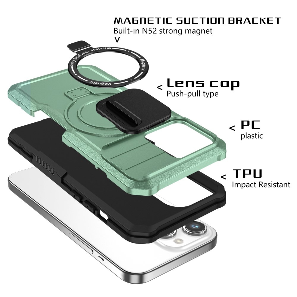 Military odolný kryt s MagSafe na iPhone 14 Pro Max - světlezelený