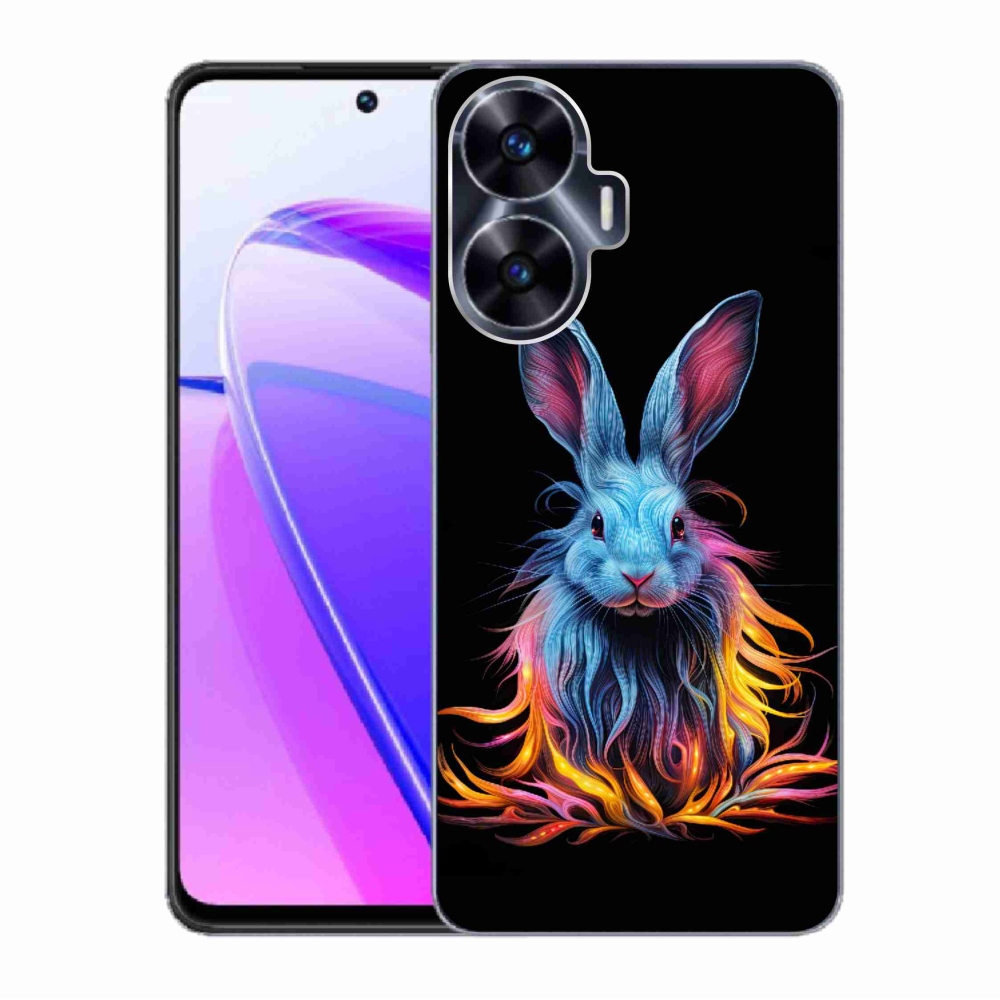 Gelový kryt mmCase na Realme C55 - abstraktní zajíc
