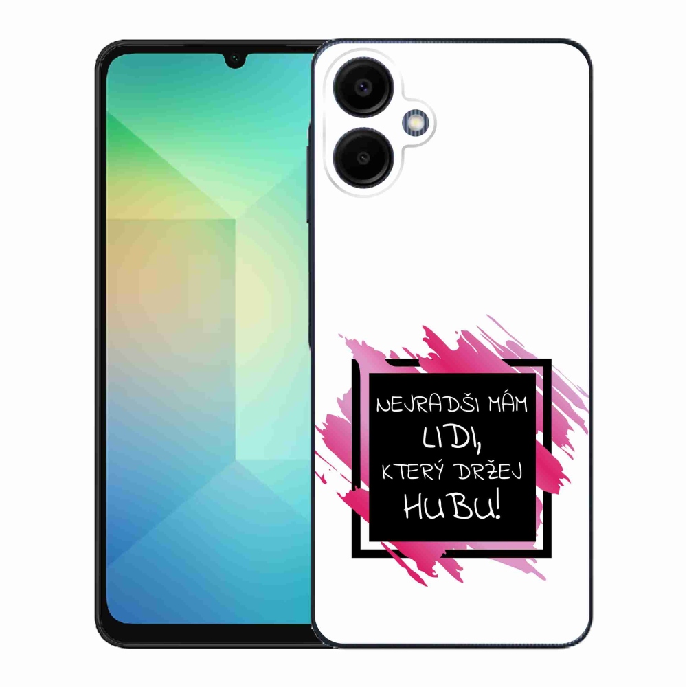 Gelový kryt mmCase na Samsung Galaxy A06 4G - vtipný text 7 černobílé pozadí