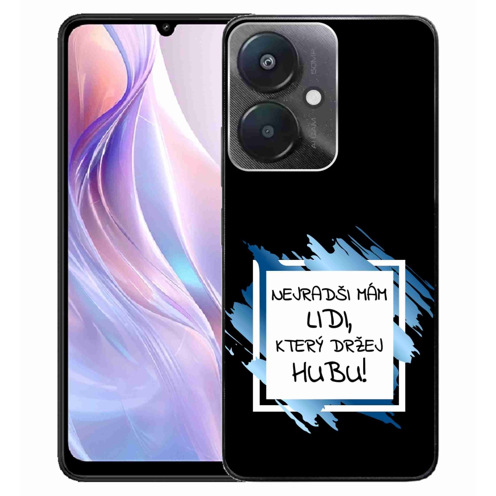Gelový kryt mmCase na Xiaomi Redmi 13C 5G  - vtipný text 7 bíločerné pozadí