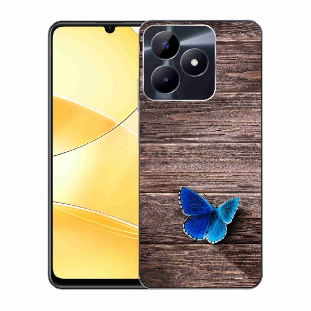 Gelový kryt mmCase na Realme C51/C53 - modrý motýl 1