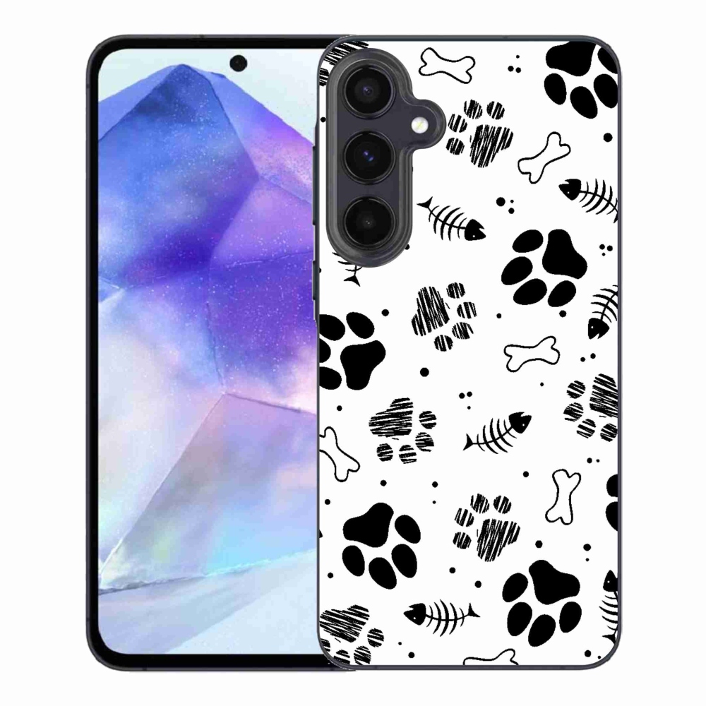 Gelový kryt mmCase na Samsung Galaxy A55 5G - psí tlapky 1