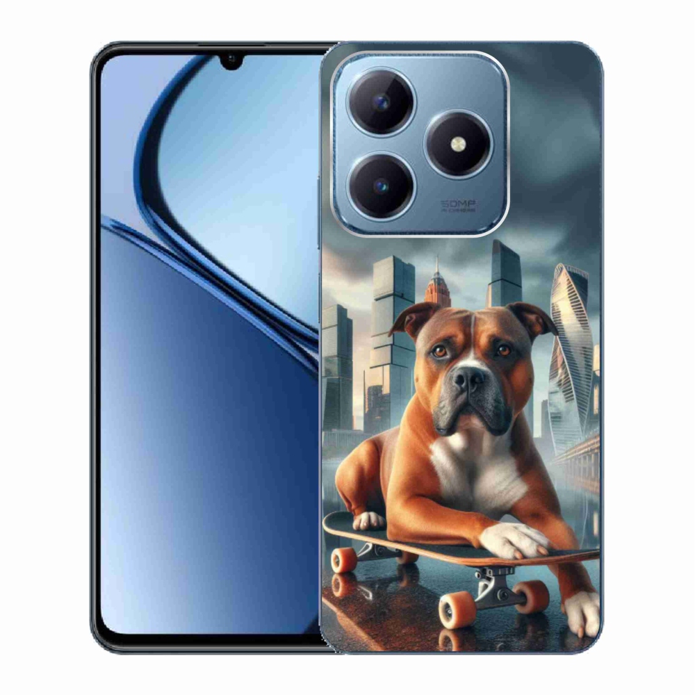 Gelový kryt mmCase na Realme C63 - pes na skateboardu