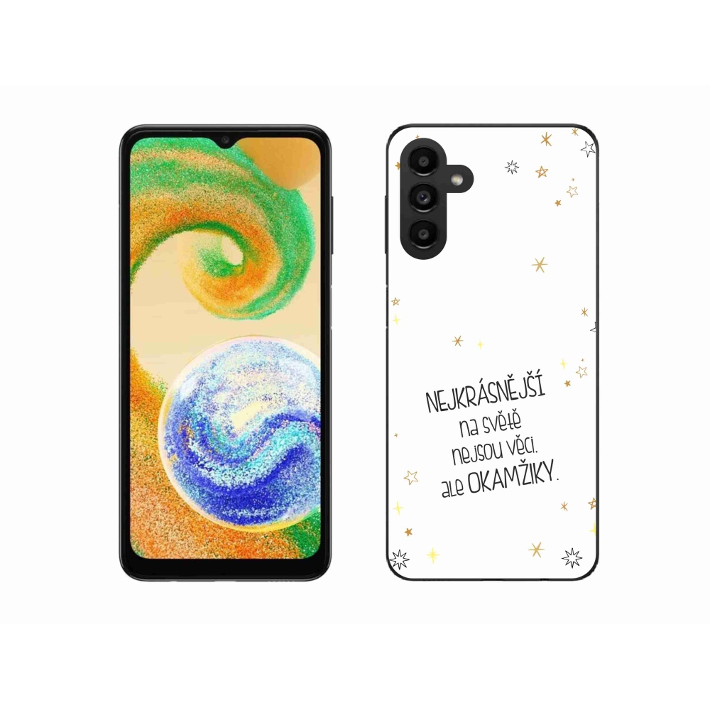 Gelový kryt mmCase na Samsung Galaxy A04s (164.7x76.7x9.1mm) - citát 4 bílé pozadí
