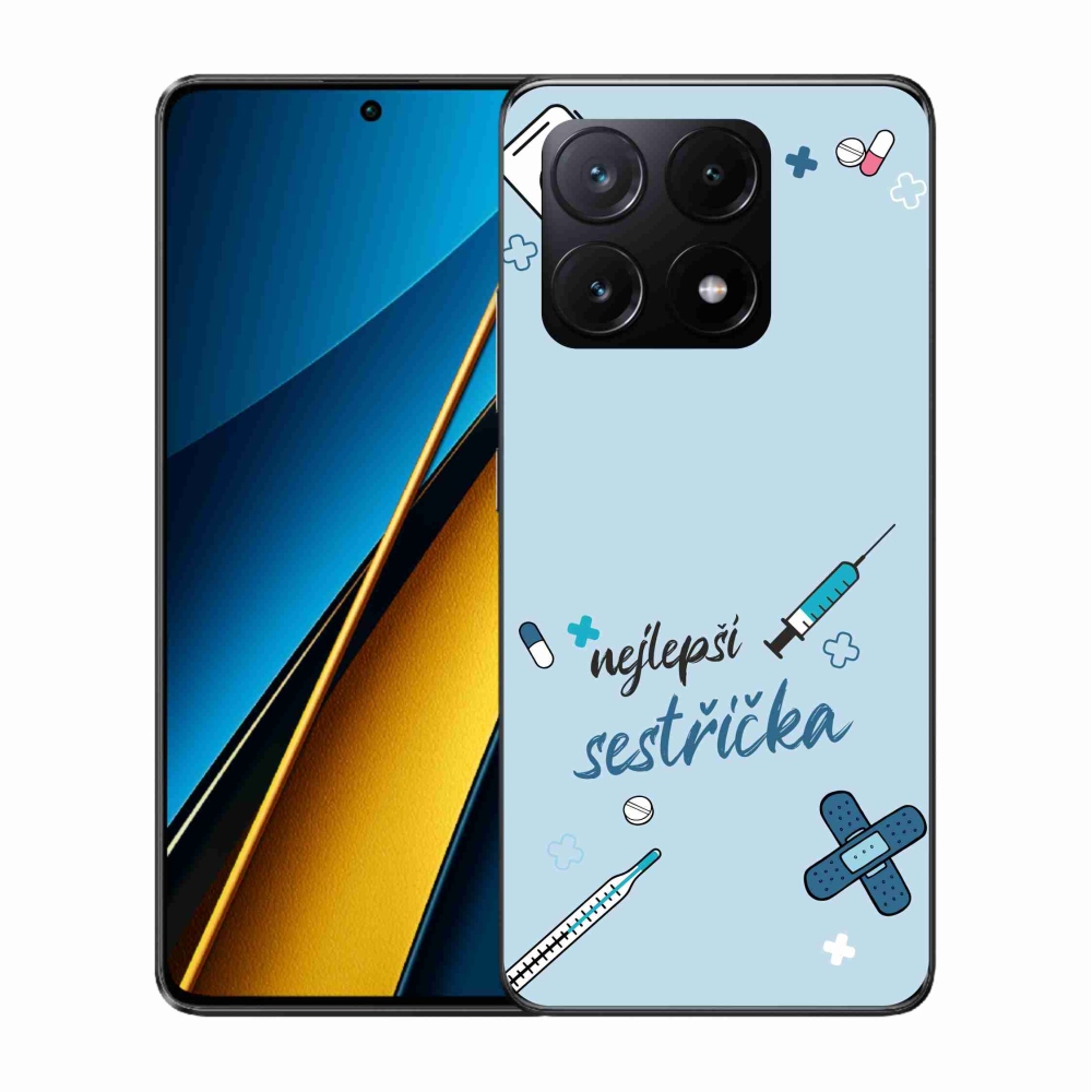 Gelový kryt mmCase na Xiaomi Poco X6 Pro 5G - nejlepší sestřička modré pozadí