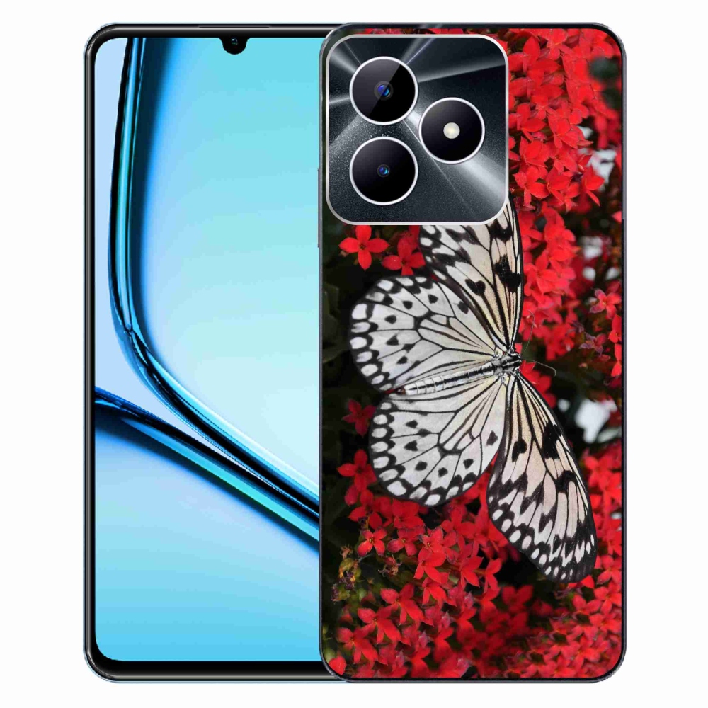 Gelový kryt mmCase na Realme Note 50 - černobílý motýl 1
