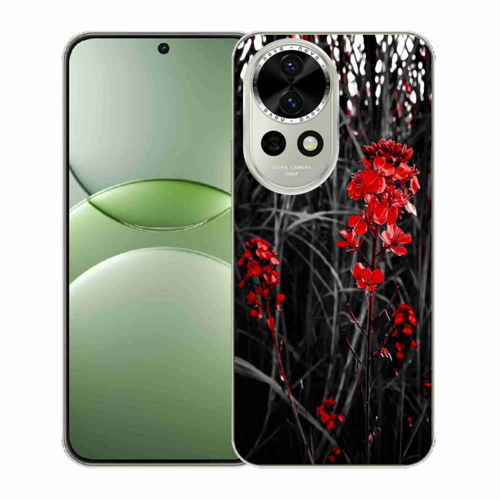 Gelový kryt mmCase na Huawei Nova 13 5G - červená rostlina