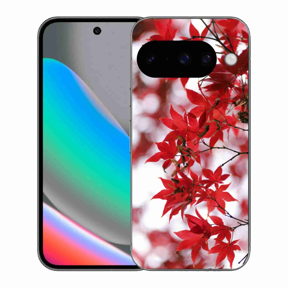 Gelový kryt mmCase na Google Pixel 10 - červené listy