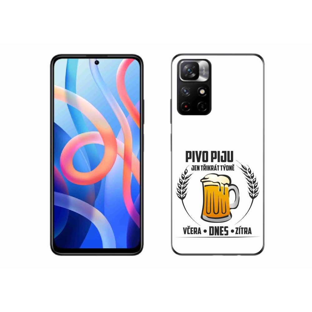 Gelový kryt mmCase na Xiaomi Redmi Note 11S 5G - pivní motiv bílé pozadí