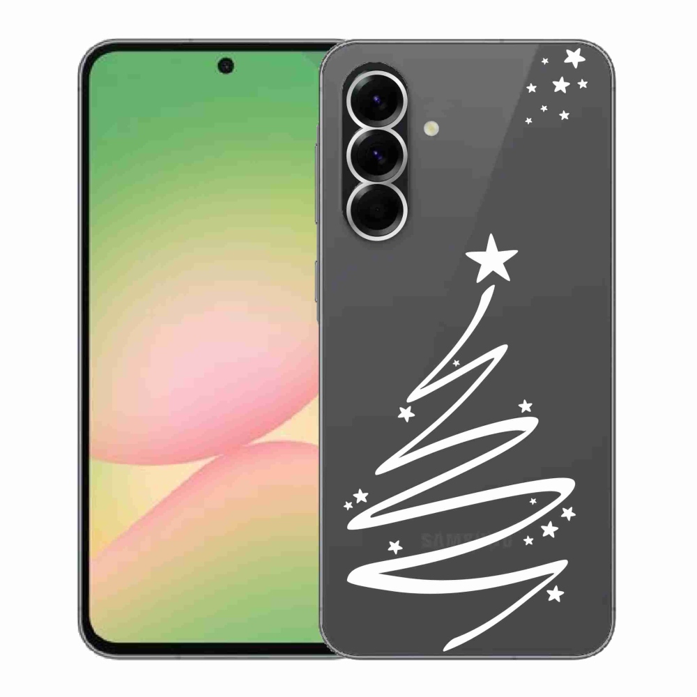 Gelový kryt mmCase na Samsung Galaxy A56 5G - bílý stromeček na průhledném pozadí
