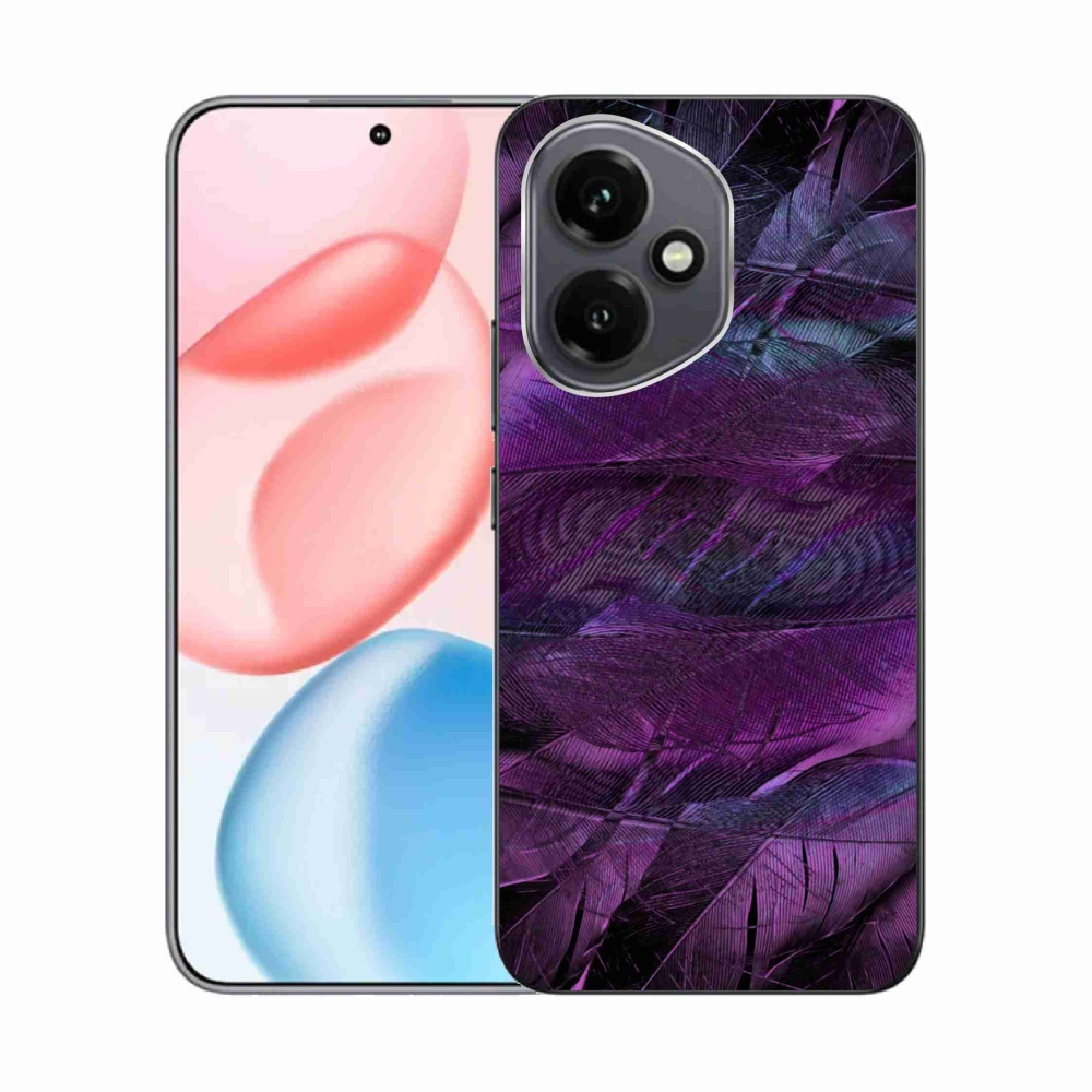 Gelový kryt mmCase na Honor 400 - fialová pírka