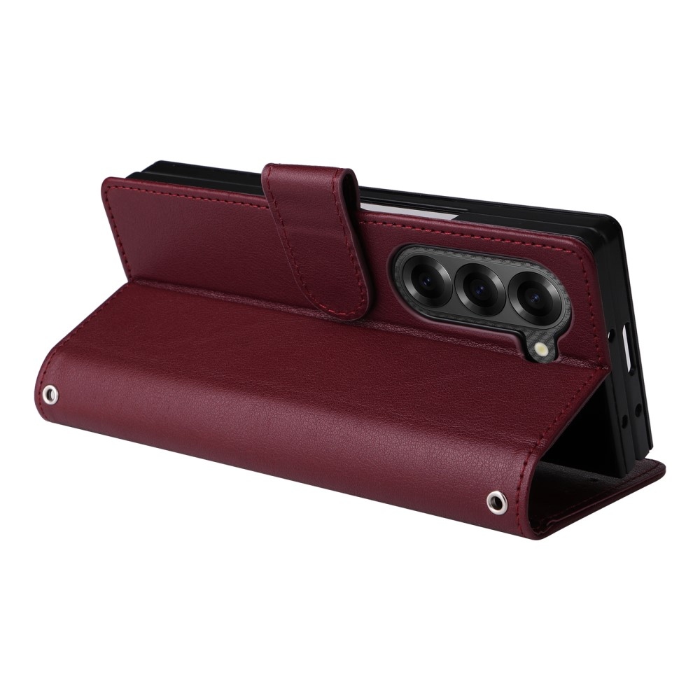 Wallet knížkové pouzdro na Samsung Galaxy Z Fold6 5G - vínové