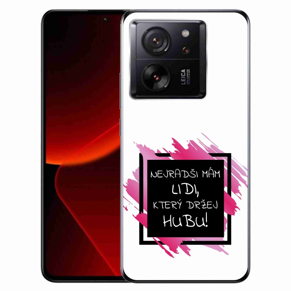 Gelový kryt mmCase na Xiaomi 13T/13T Pro - vtipný text 7 černobílé pozadí