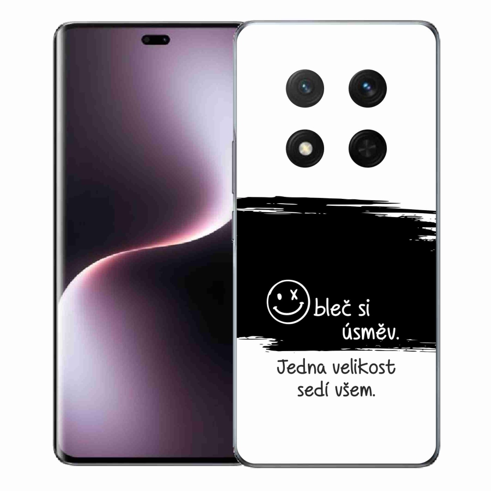 Gelový kryt mmCase na Honor Magic 7 Lite 5G - vtipný text 8 černobílé pozadí