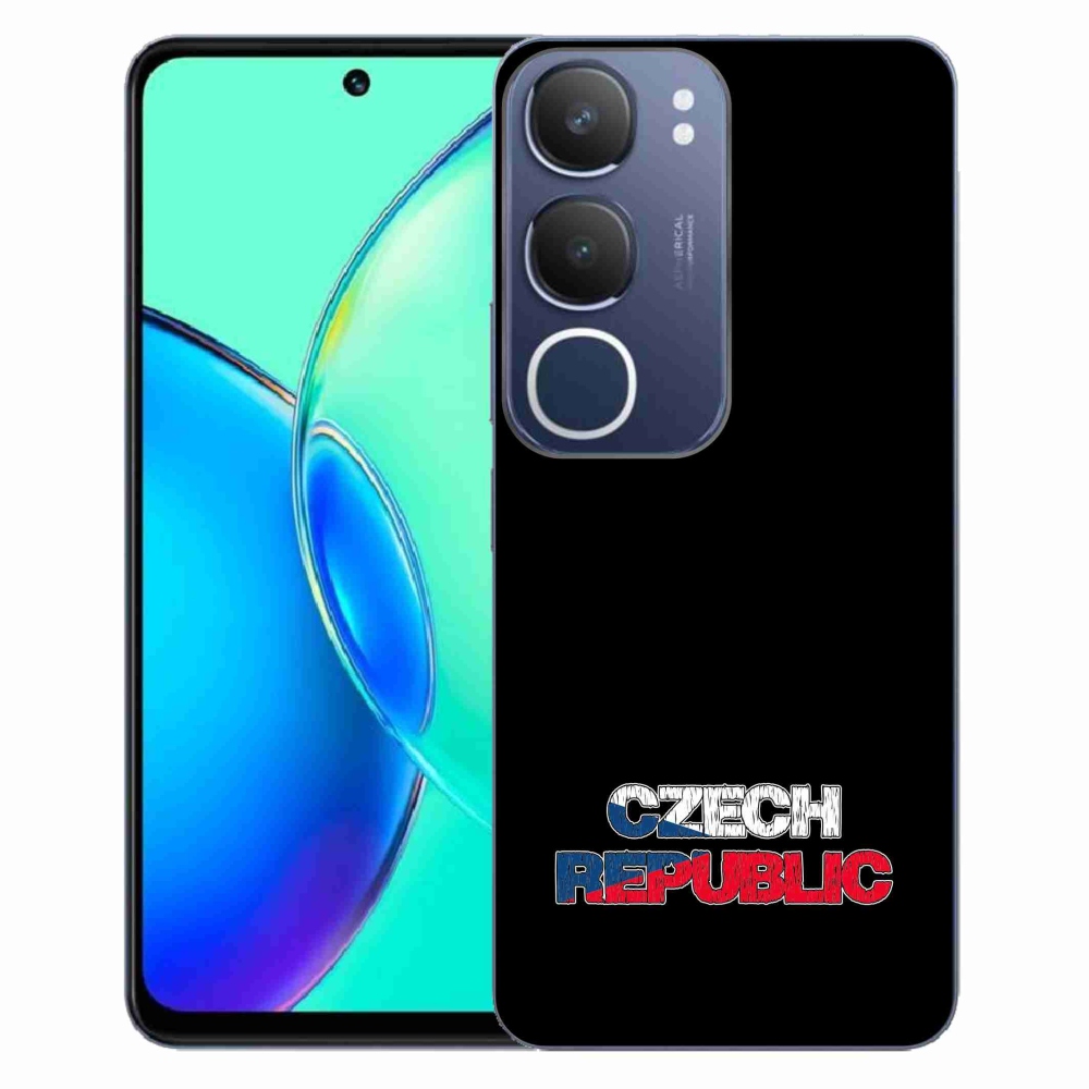 Gelový kryt mmCase na Vivo Y19s - Czech Republic černé pozadí