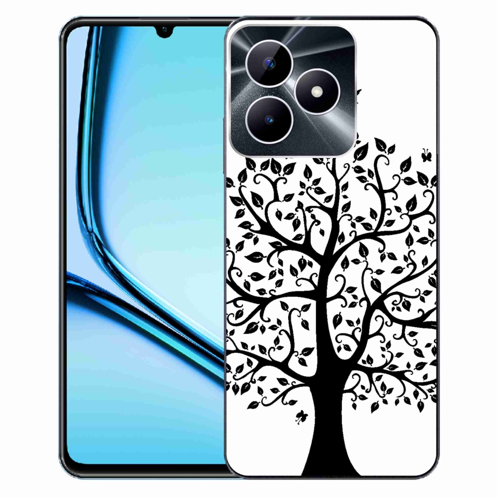 Gelový kryt mmCase na Realme Note 50 - černobílý strom