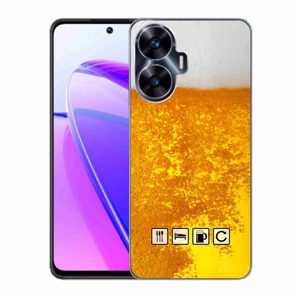 Gelový kryt mmCase na Realme C55 - pivní motiv 3