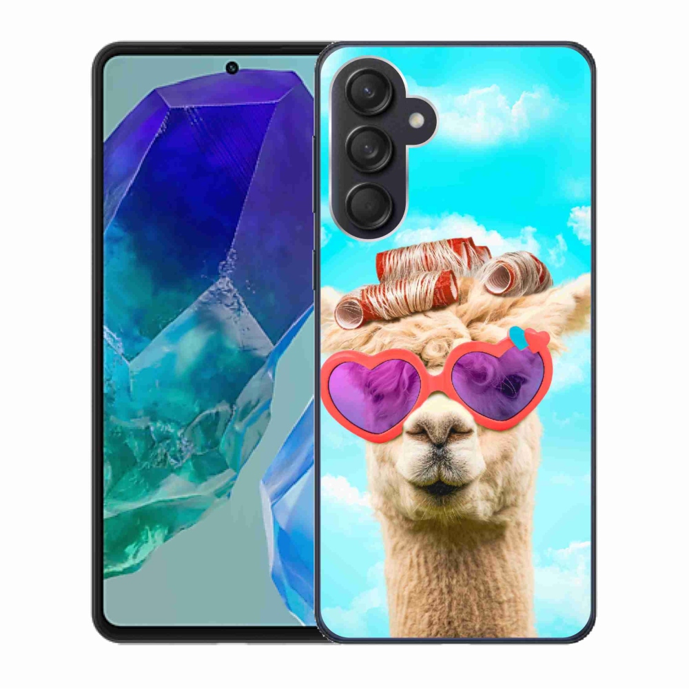 Gelový kryt mmCase na Samsung Galaxy M55 5G - lama s brýlemi