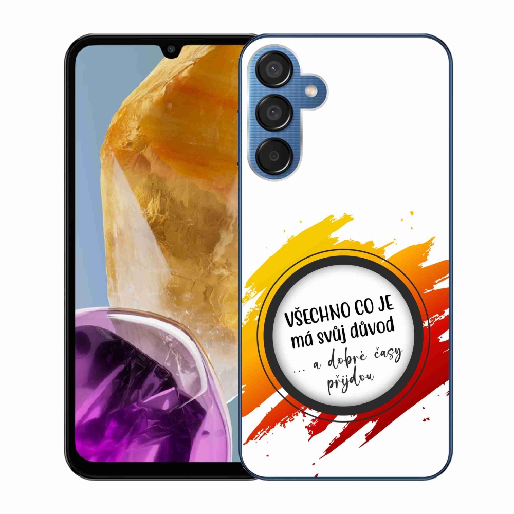 Gelový kryt mmCase na Samsung Galaxy M15 5G - citát 3 bílé pozadí