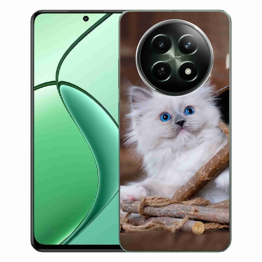 Gelový kryt mmCase na Realme 12 5G/12x 5G - bílé kotě